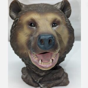 Bear Head Sculpture - Brown and Black